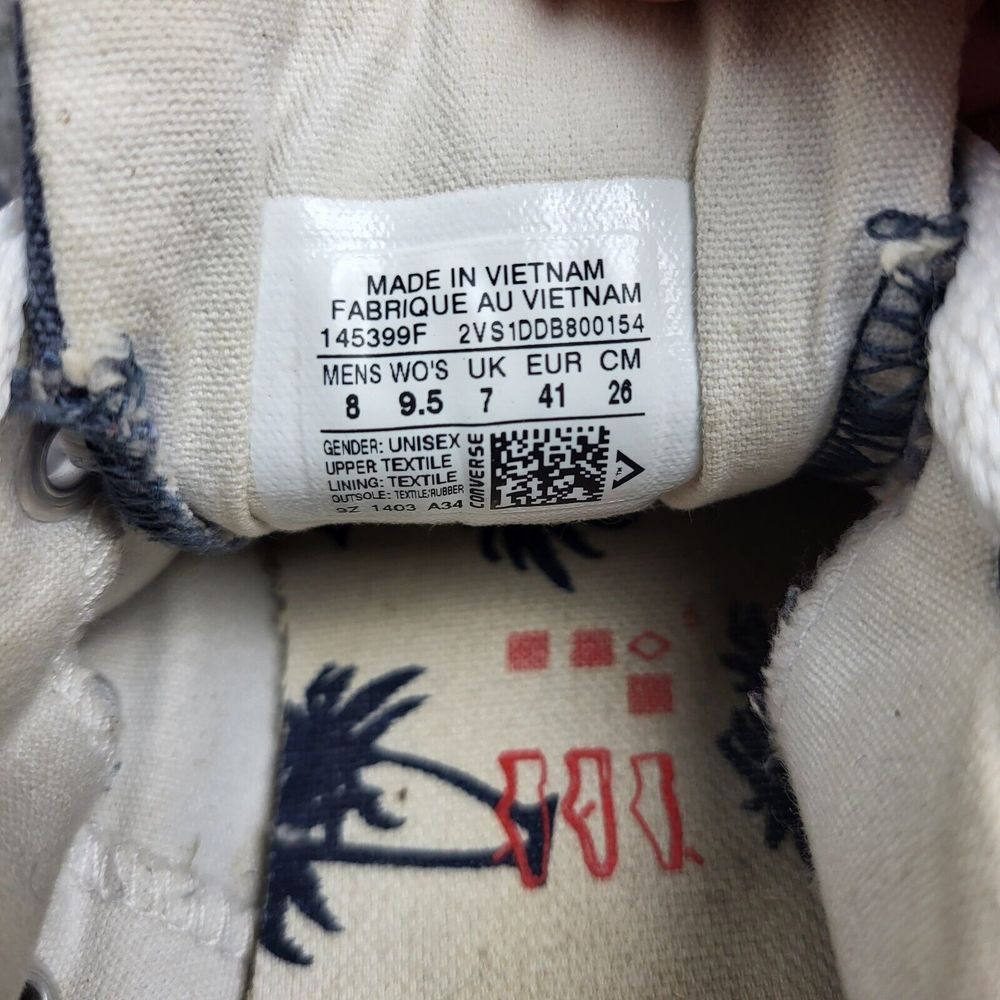 Converse Chuck Taylor All Star Low Palm Tree Blue / Red Unisex Trainer UK Size 7 - Picture 7 of 7